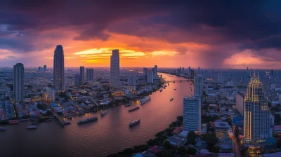 Sunset over Chao Phraya