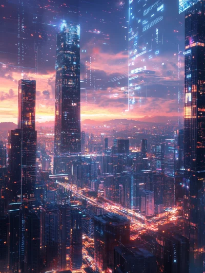 Futuristic Shenzhen Skyline