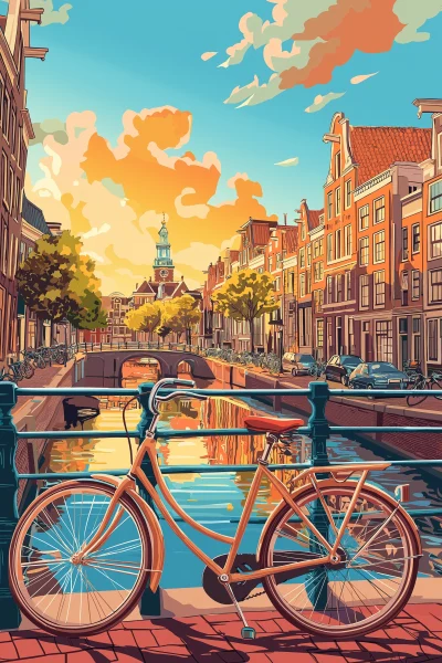 Amsterdam Travel Poster