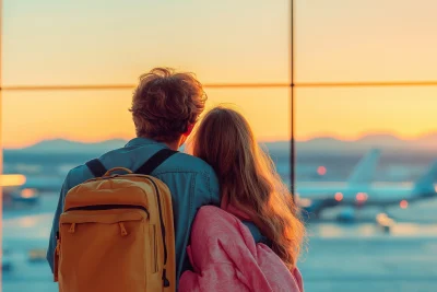 Airport Reunion Kiss