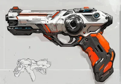 Futuristic Massive Pistol Design