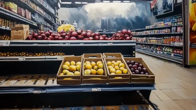 Empty Vegetable Shelves