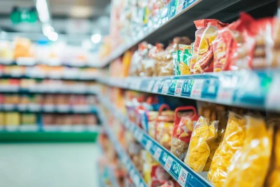 Blurred Supermarket Shelves