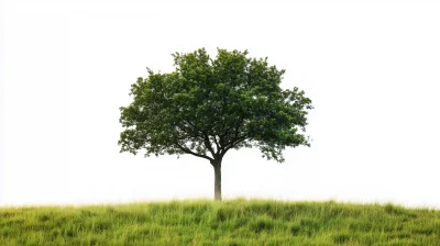 Lonely Tree on White Background