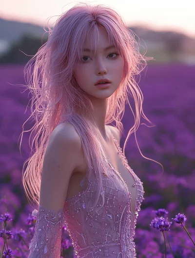 Ethereal Beauty in a Lavender Field