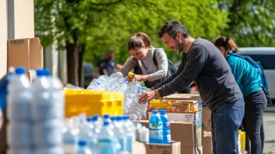 Volunteers Distributing Supplies