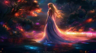 Fantasy Landscape with Woman