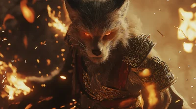 Chinese Fox Demon in Flames