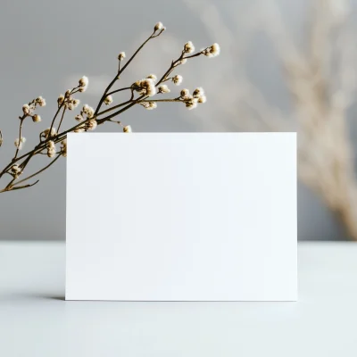 Elegant White Greeting Card Mockup