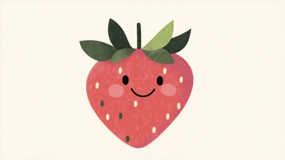 Whimsical Strawberry Illustration