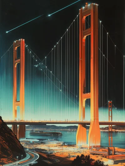 Golden Gate Bridge Illustration