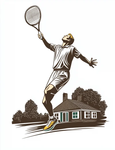 Man Playing Tennis