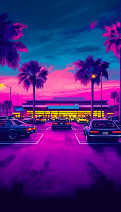 80’s Car Dealership Illustration