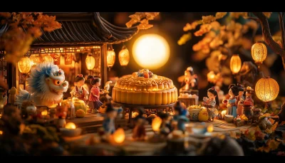 Giant Mooncake in Miniature Mid-Autumn Festival