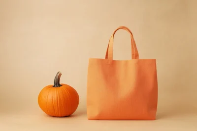 Orange Cotton Shopper Bag Mockup