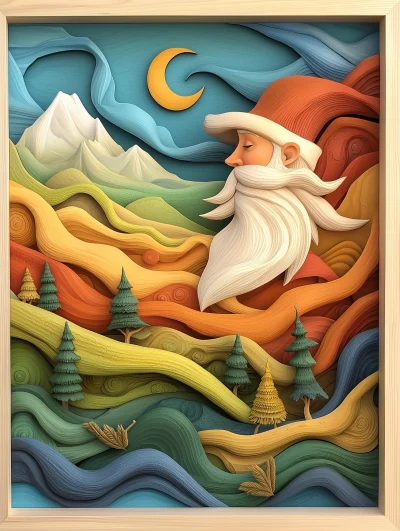 Vibrant Santa Claus Sculpture