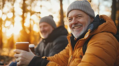 Happy Senior Man with Friend