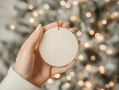 Glossy White Porcelain Ornament