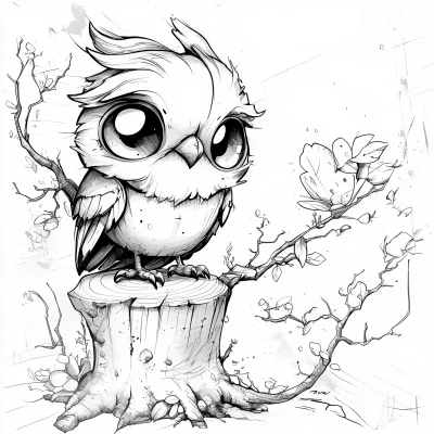 Detailed Stump Coloring Page