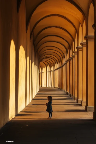 Girl in a Light-Filled Corridor