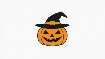 Halloween Pumpkin with Witch Hat