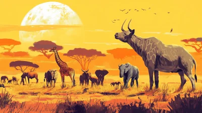 Safari Animal Illustrations