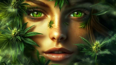 Friendly Face with Cannabis Elements