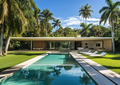 Modern Mies van de Rohe Barcelona Pavilion House