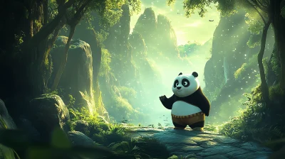 Bao the Panda in a Glowing Forest