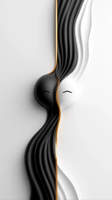 Minimalist Black and White River