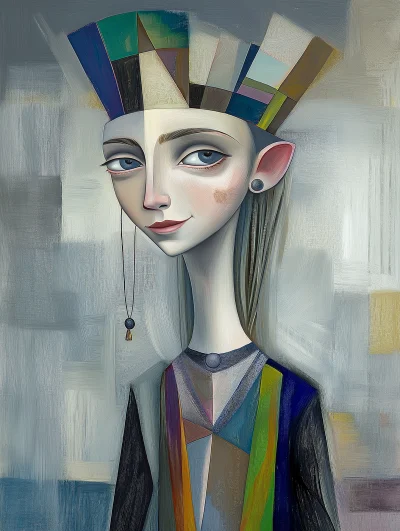 Abstract Woman in Cubism