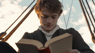 Young Sailor Reading at Dawn