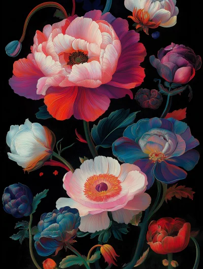 Floral Painting in the Style of James Jean