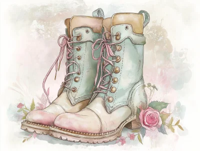 Watercolor Warrior Boots