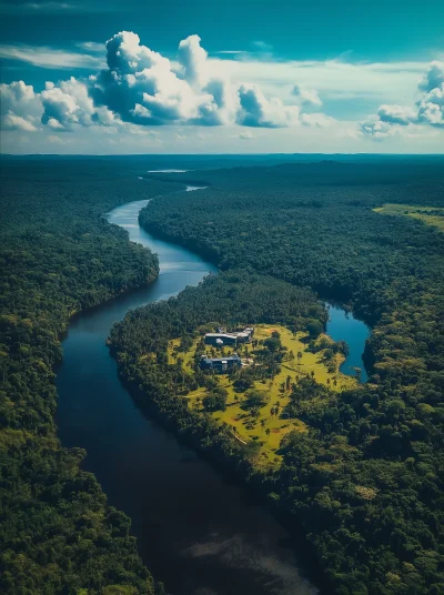 Aerial view of Amazon rainforest