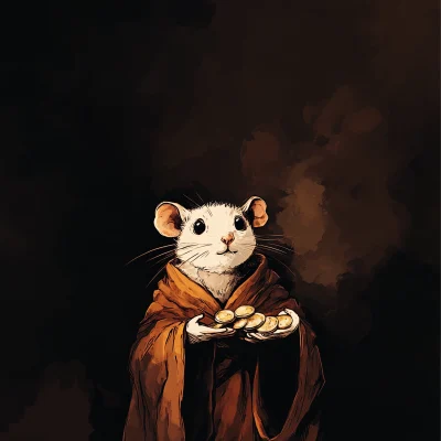 Rat Person with Coins