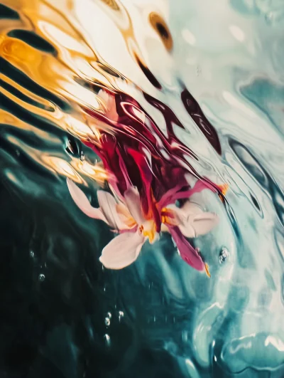 Blurred Modern Flower in Water