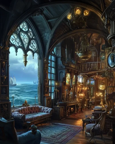 Gothic Vintage Pirate Ship Interior