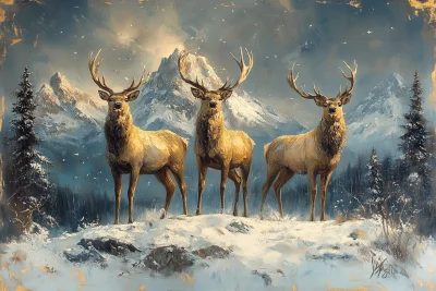 Majestic Deer on a Mountain