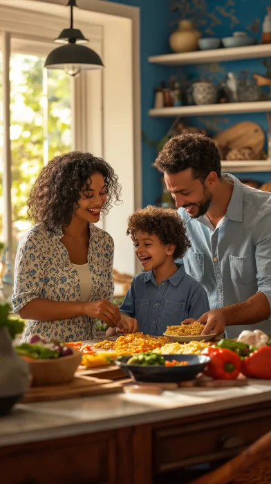 Family Cooking Together