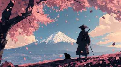 Samurai at Mount Fuji