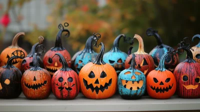 Colorful Halloween Pumpkin Decorations