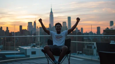 Happy Fan at Sunset