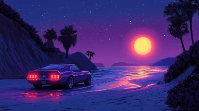 Anime Mustang on Alien Beach