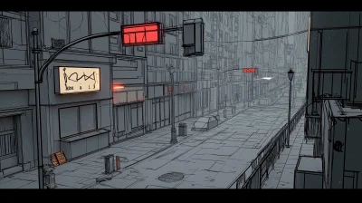 Cyberpunk City Street