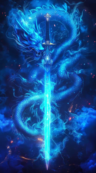 Mystical Dragon and Sword