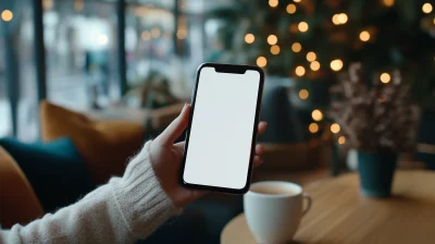 Girl Using Smartphone in Cafe