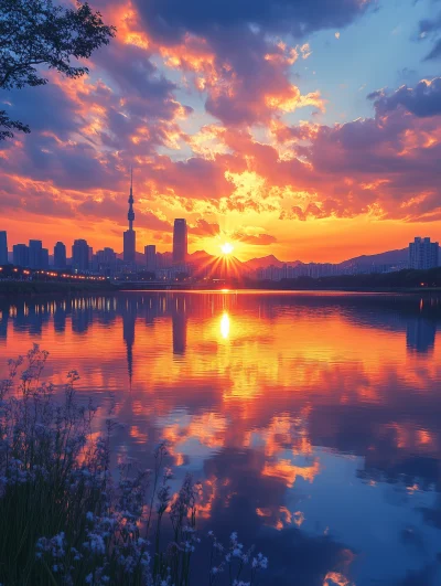 Sunset over Han River