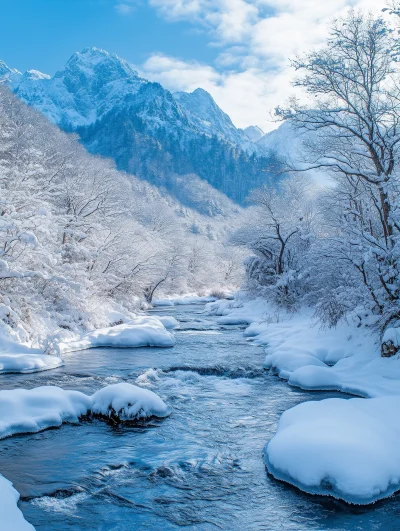 Snowy Mountain Landscape