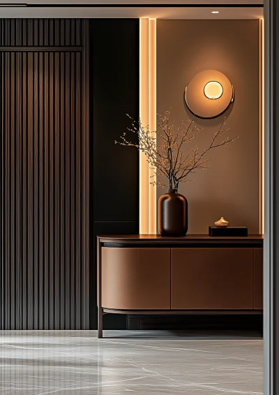 Chinese Light Luxury Entrance Cabinet